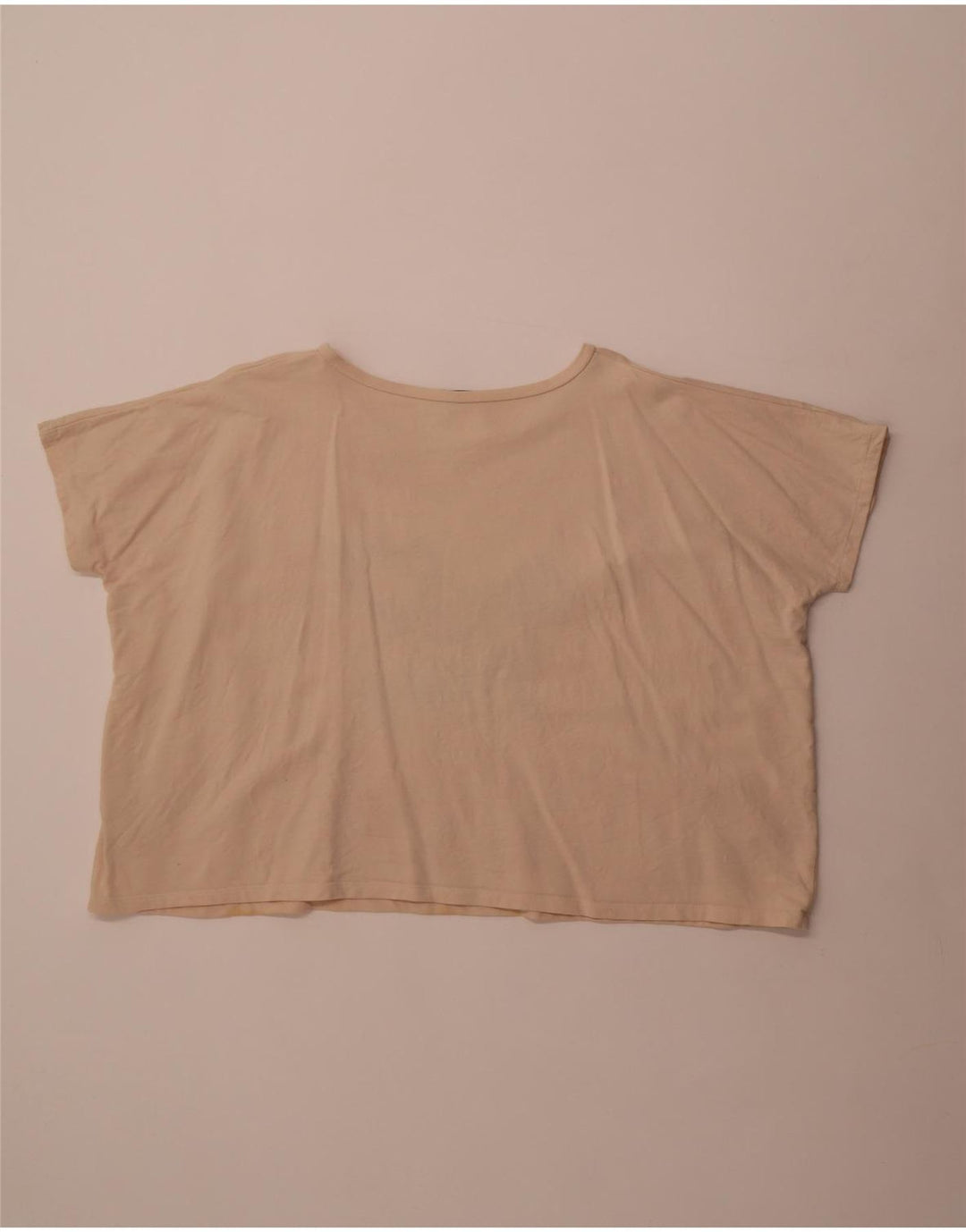 French Connection Damen Crop Graphic T-Shirt Top UK 14 Mittelbeige Baumwolle