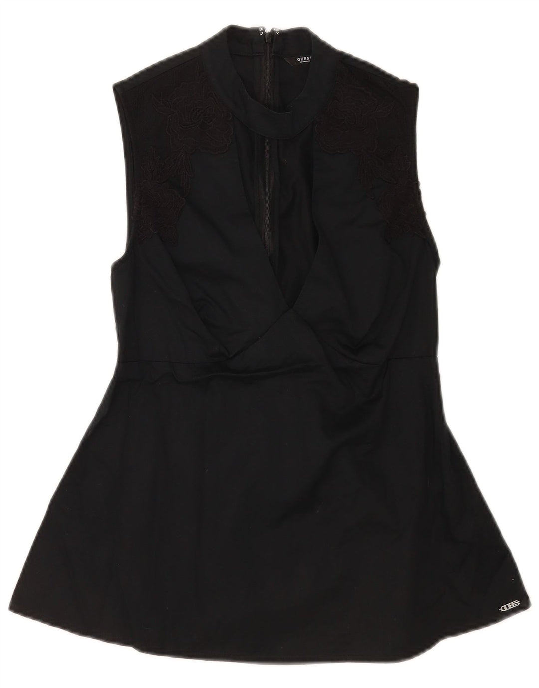 Guess Ärmelloses Damen-Blusenoberteil UK 6 XS Schwarz