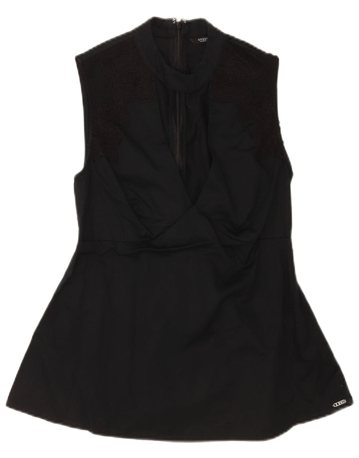 Guess Ärmelloses Damen-Blusenoberteil UK 6 XS Schwarz