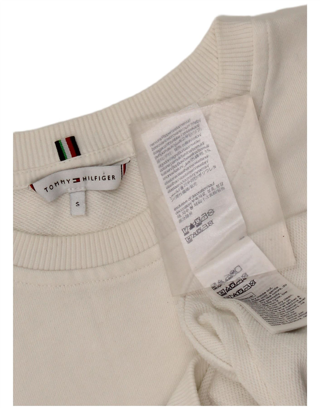 Tommy Hilfiger Damen-Sweatshirt mit Grafik, übergroß, Gr. 10, Größe S, Weiß
