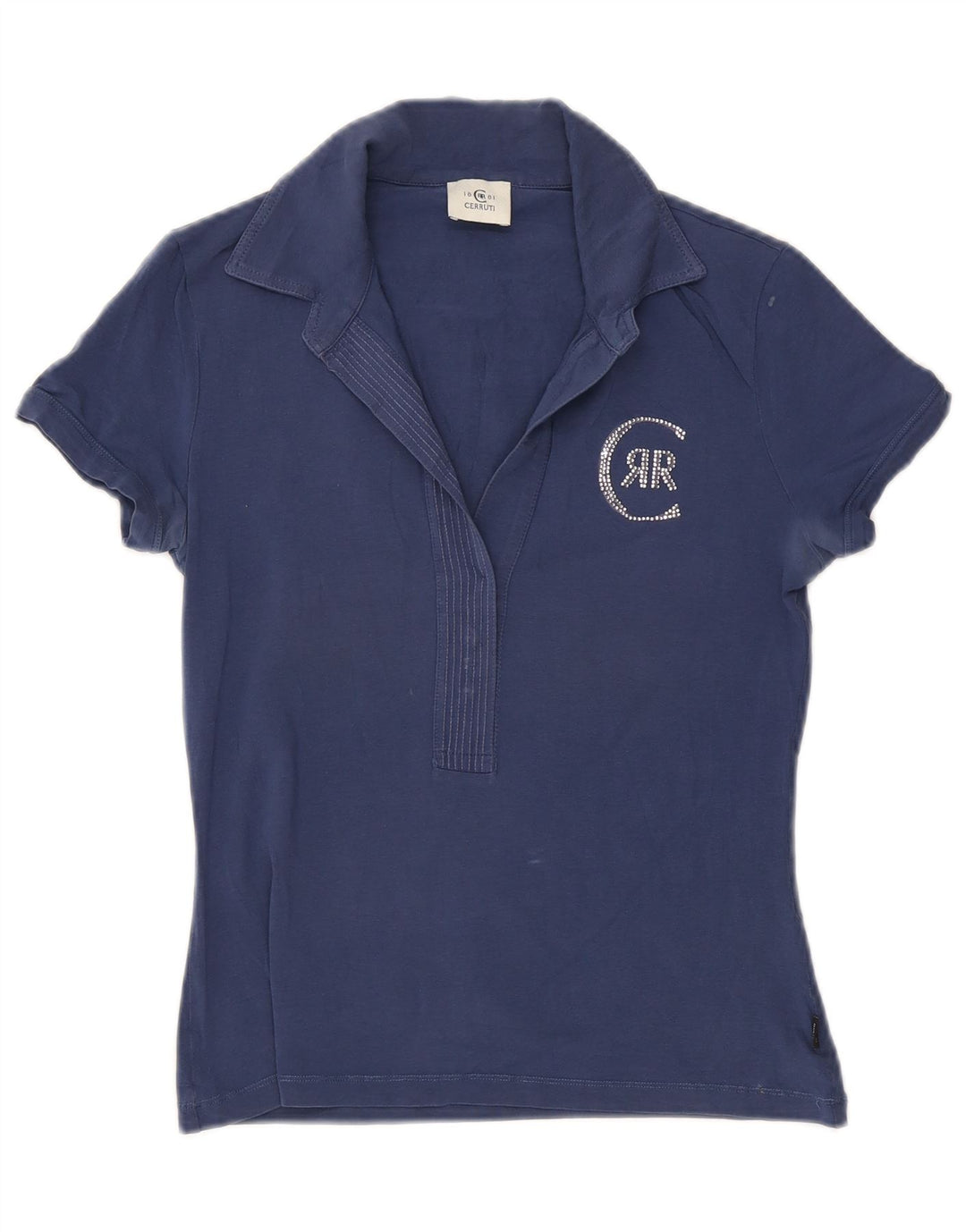 CERRUTI 1881 Damen Poloshirt UK 12 Medium Marineblau