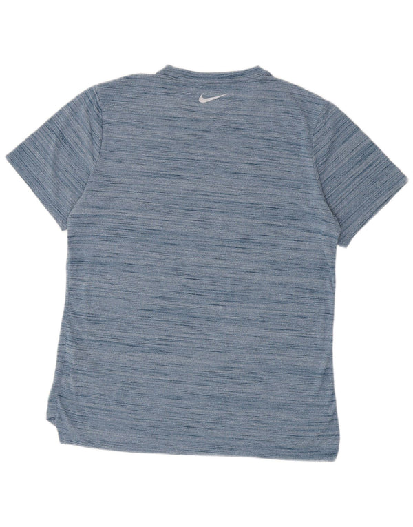 Nike Herren Dri Fit T-Shirt-Oberteil, großes, blau meliertes Polyester