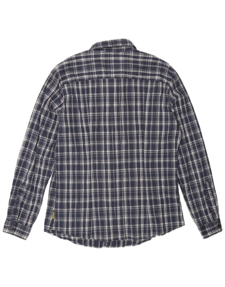 Armani Jeans Herrenhemd, groß, blau kariert, Baumwolle