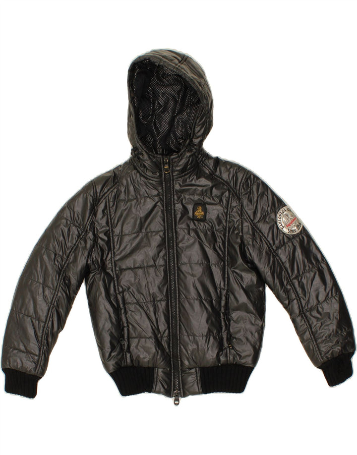 REFRIGIWEAR Boys Hooded Padded Jacket 7-8 Years Black Polyester Vintage Refrigiwear and Second-Hand Refrigiwear from Messina Hembry 