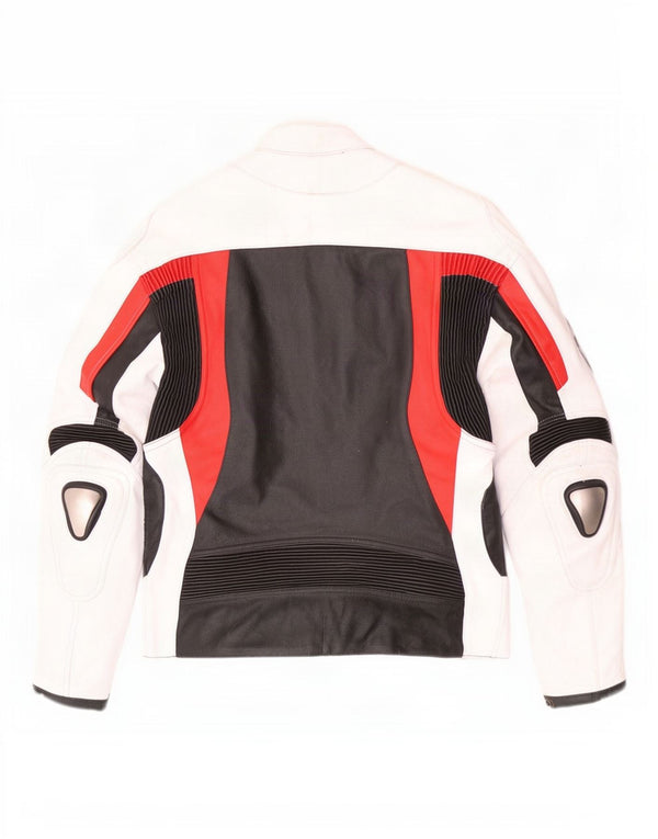 BMW Herren-Leder-Racer-Jacke, UK 42, XL, mehrfarbig, Farbblock