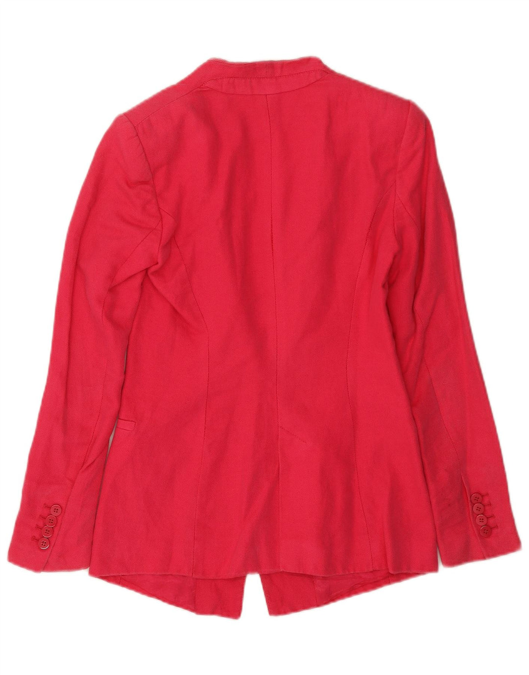 Zara Damen 1-Knopf-Blazerjacke UK 6 XS Rosa Baumwolle