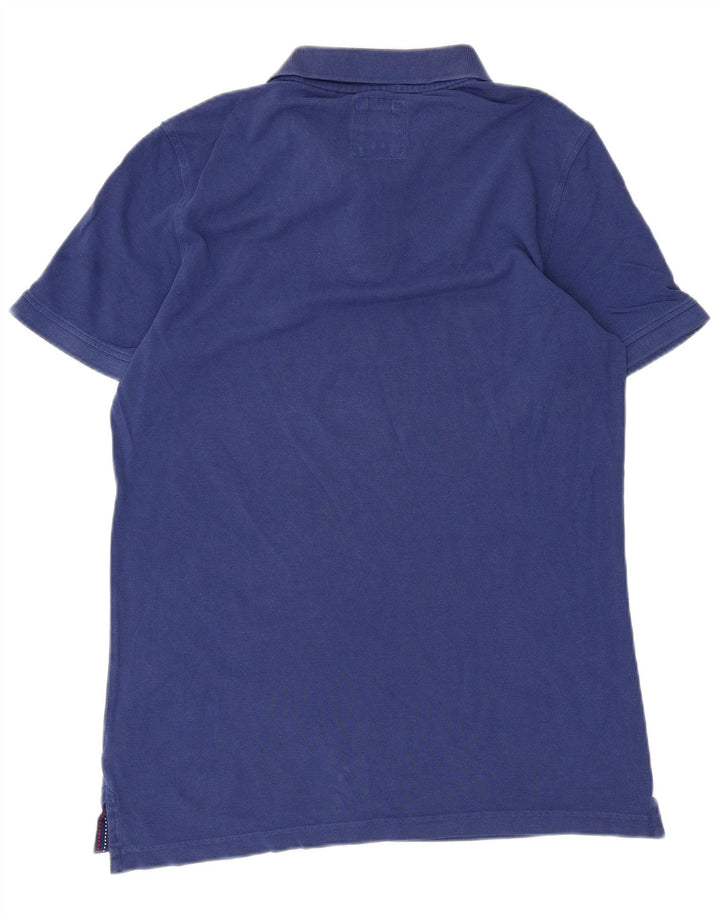 Crew Clothing Herren-Poloshirt aus mittelblauer Baumwolle