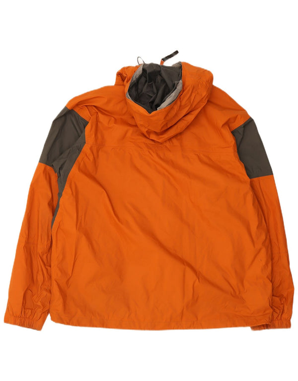 Columbia Herren-Regenjacke mit Kapuze, UK 42, XL, orangefarbenes Colourblock-Nylon