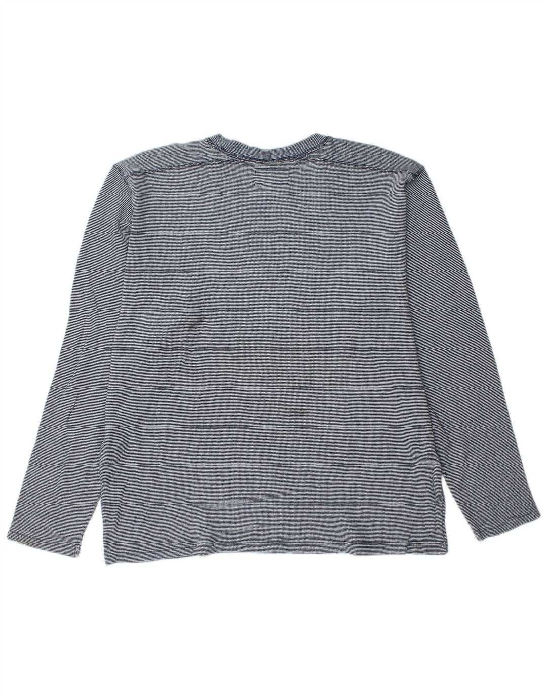 BONOBOS Herren-Top, langärmelig, XL, blaue Nadelstreifen-Baumwolle