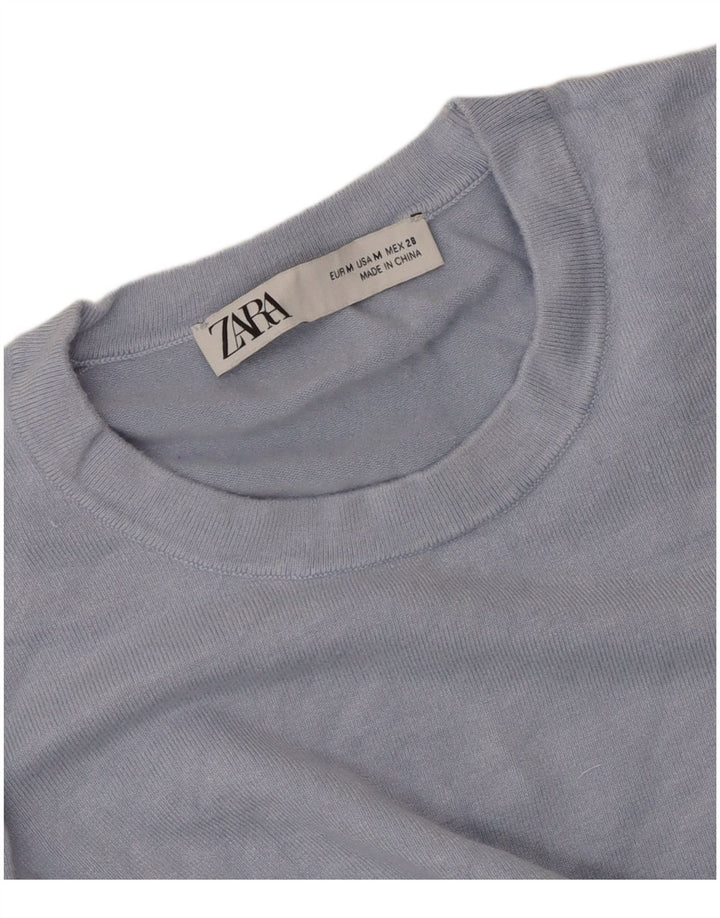Zara Damen-Pullover mit Rundhalsausschnitt, Gr. 12, Mittelblau