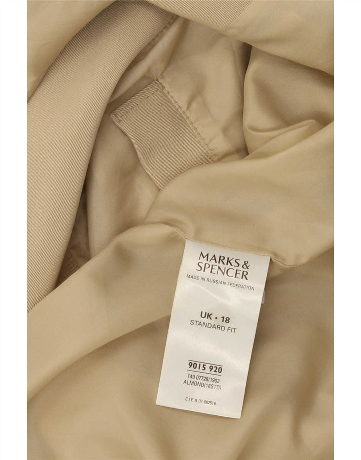 Marks & Spencer Damen-Mantel in Standard-Passform, UK 18, XL, Beige, Polyester