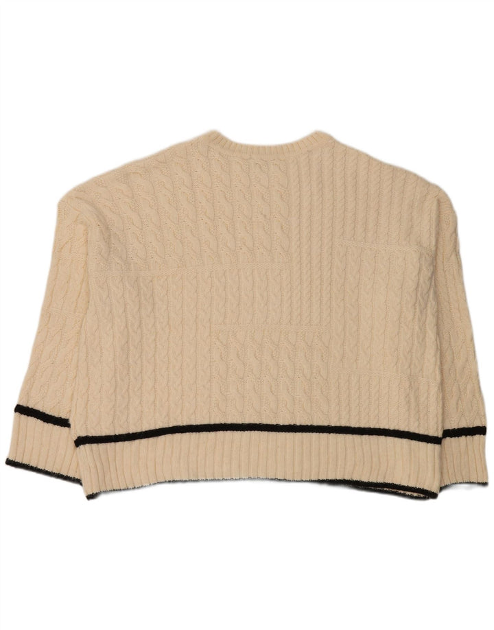 Marks & Spencer Damen-Pullover, übergroß, Rundhalsausschnitt, Gr. 18, XL, Weiß