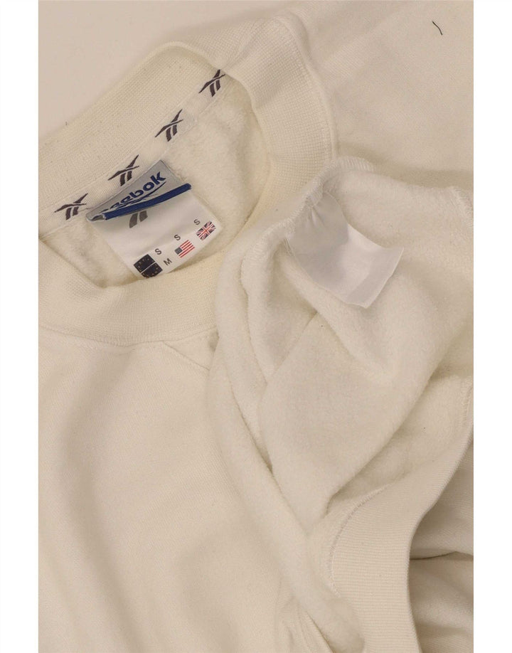 Reebok Herren Sweatshirt Pullover Small Weiß Baumwolle