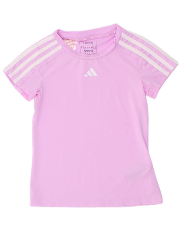 Adidas Mädchen Aeroready T-Shirt Top 7–8 Jahre Lila Polyester