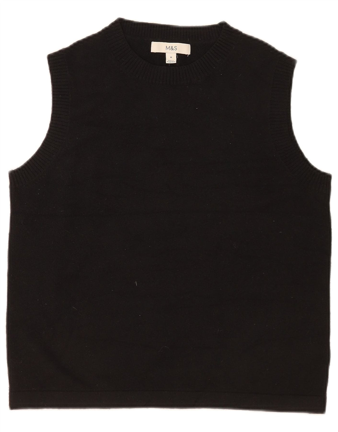 Marks & Spencer Damen Weste Tank Top UK 14 Medium Schwarz Polyester