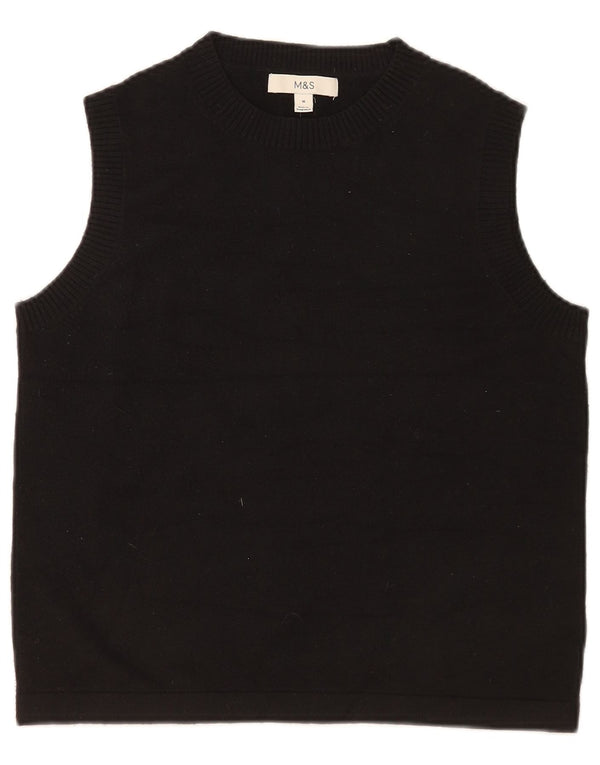Marks & Spencer Damen Weste Tank Top UK 14 Medium Schwarz Polyester