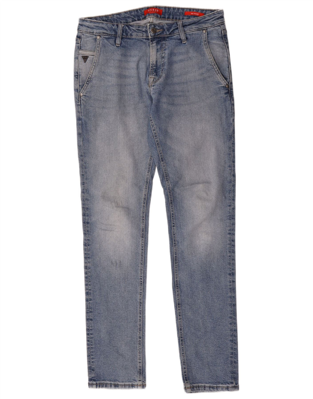 Guess Damen Slim Tapered Jeans W32 L34 Blaues Polyester