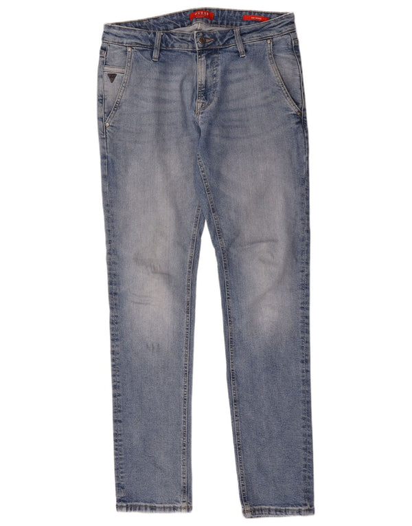 Guess Damen Slim Tapered Jeans W32 L34 Blaues Polyester