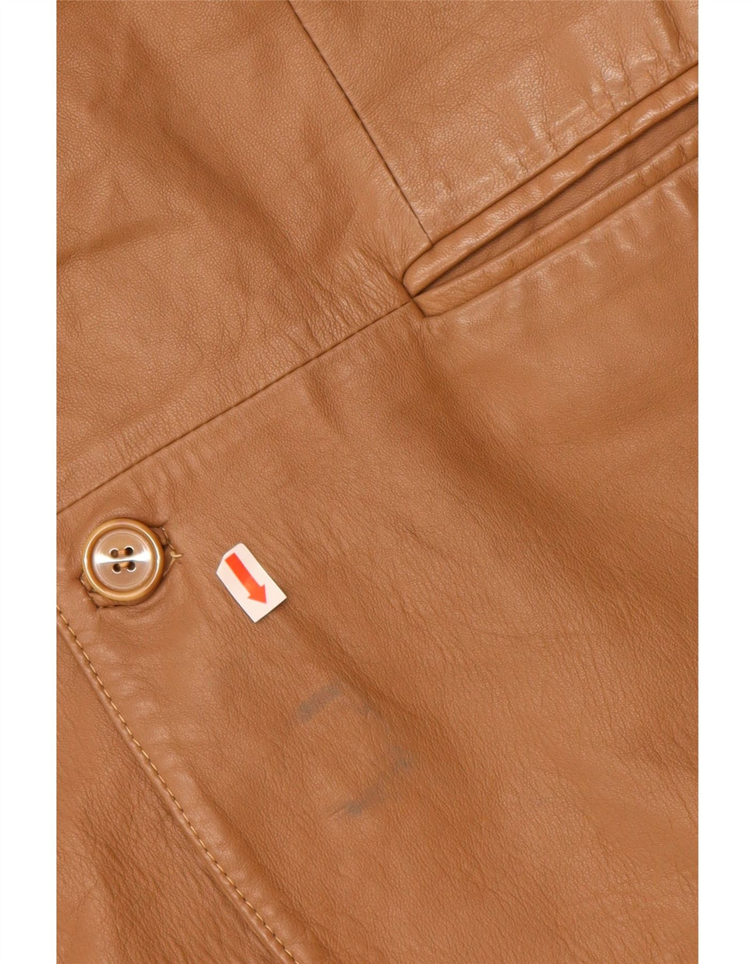 VINTAGE Herren 2-Knopf-Lederblazer IT 48 Mittelbeiges Leder