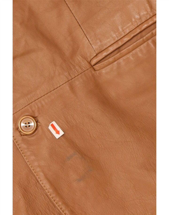 VINTAGE Herren 2-Knopf-Lederblazer IT 48 Mittelbeiges Leder