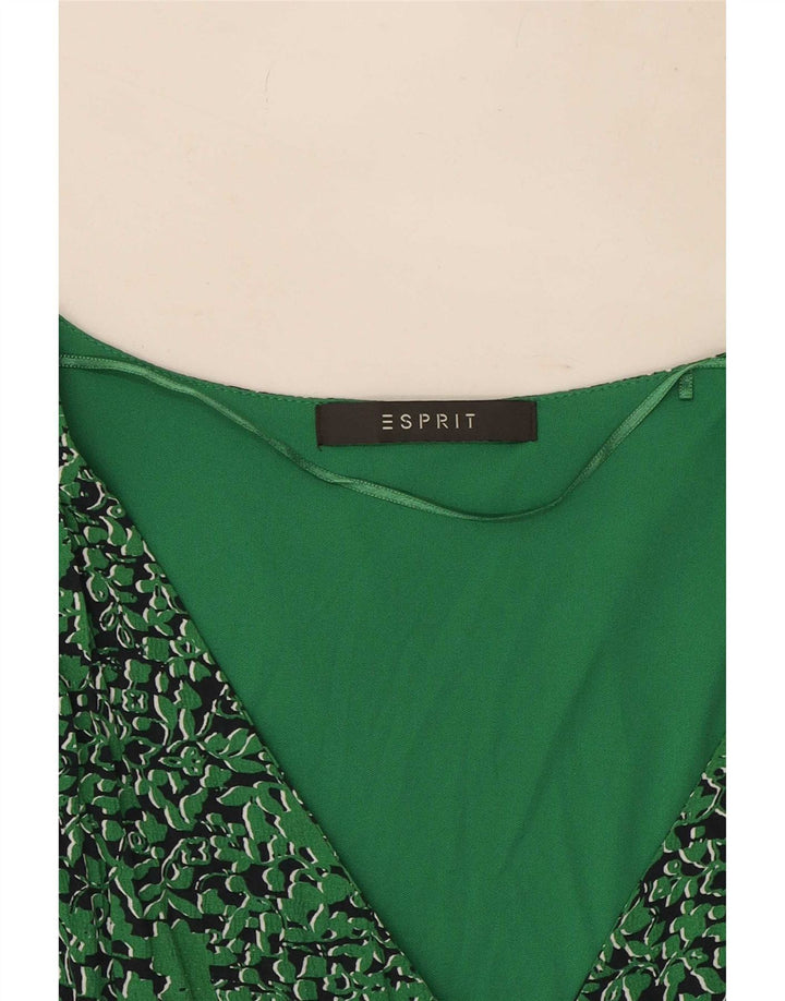 Esprit Damen-Kleid mit abstraktem Muster, ärmellos, Gr. 10, Grün