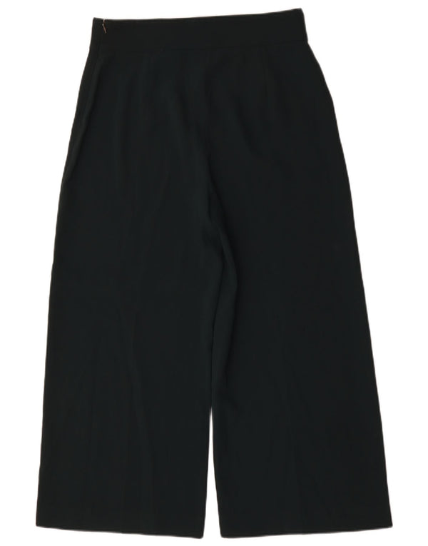 Zara Damen-Hose mit weitem Bein, kurz geschnitten, Größe L, W30, L26, Grün, Polyester