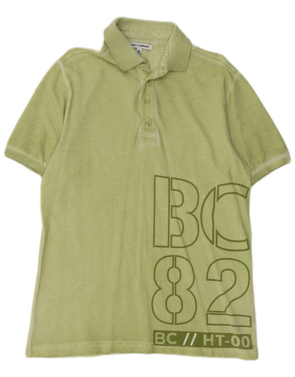 BEST COMPANY Herren-Poloshirt mit Grafik, mittelgrüne Baumwolle