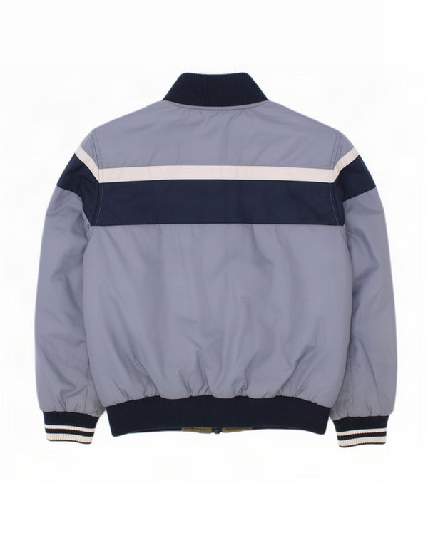 Benetton Wattierte Jacke mit Grafik für Jungen, 7–8 Jahre, Mittelblau, Farbblock