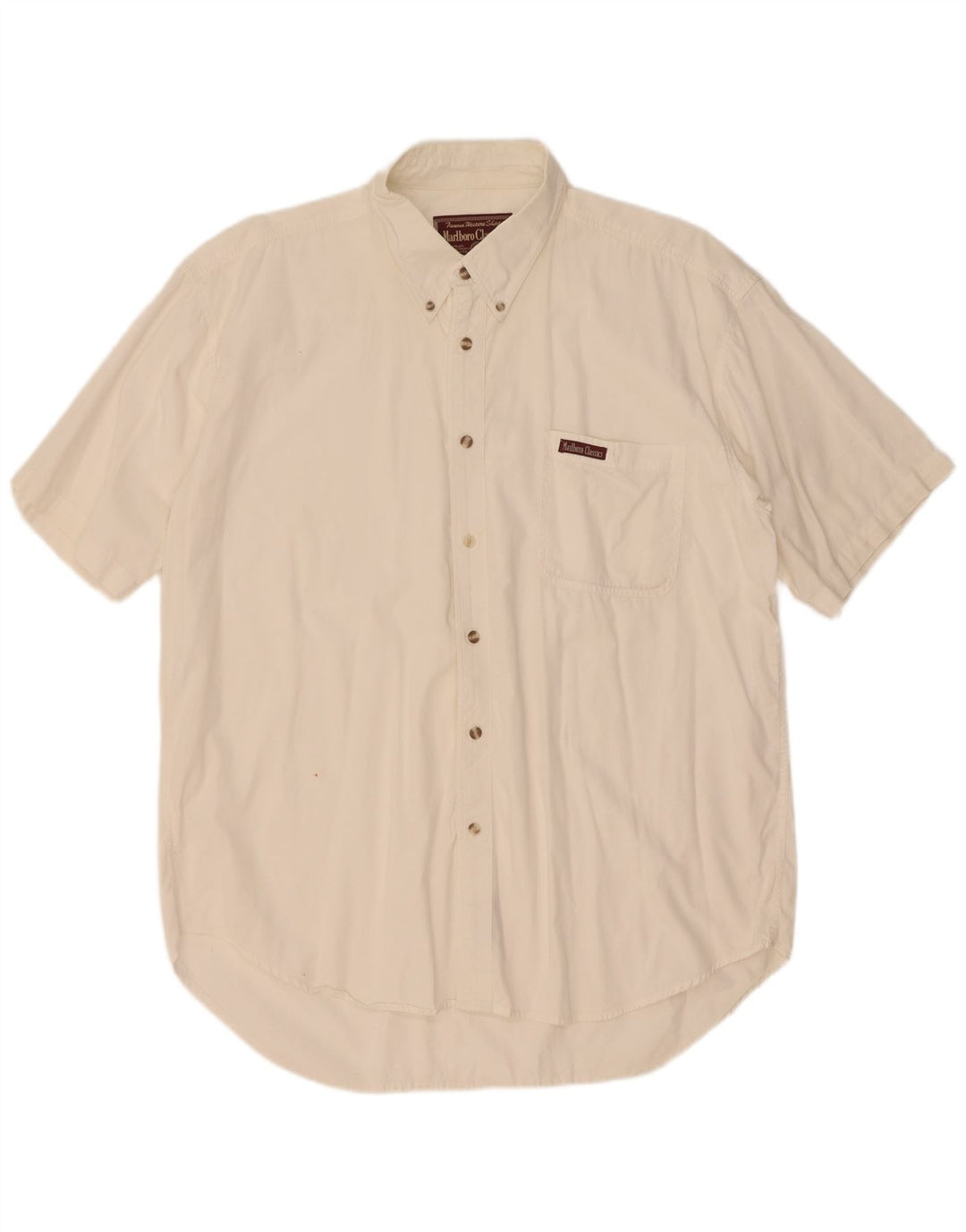 Marlboro Classics Herren-Kurzarmhemd XL aus weißer Baumwolle