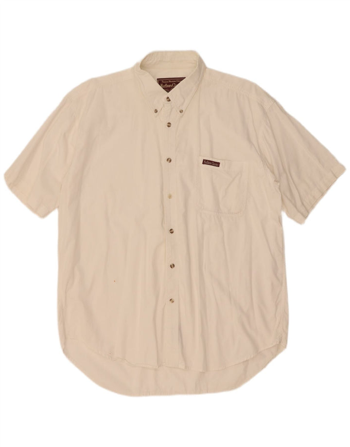 Marlboro Classics Herren-Kurzarmhemd XL aus weißer Baumwolle