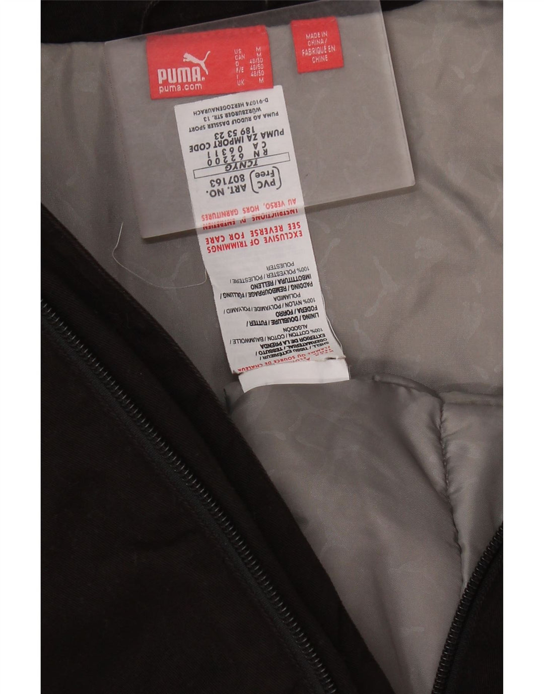 PUMA Herren Bomberjacke UK 38 Mittelschwarze Baumwolle