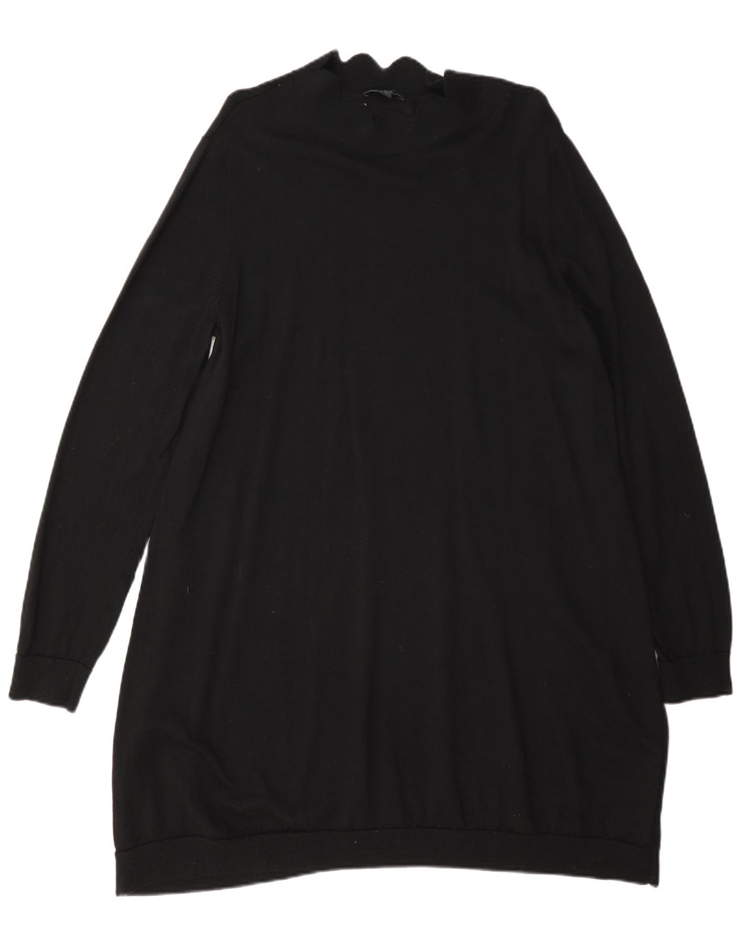 Cos Langarm-Pulloverkleid für Damen UK 14 Mittelschwarze Wolle