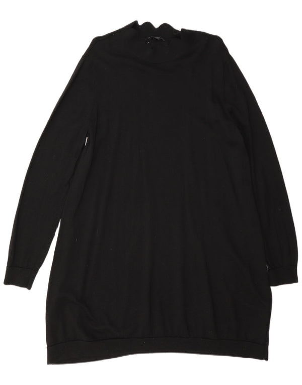 Cos Langarm-Pulloverkleid für Damen UK 14 Mittelschwarze Wolle