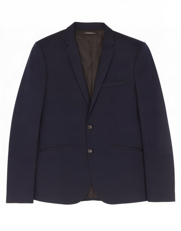 Zara Herren-Blazer mit 2 Knöpfen, UK 42, XL, Marineblau, Baumwolle