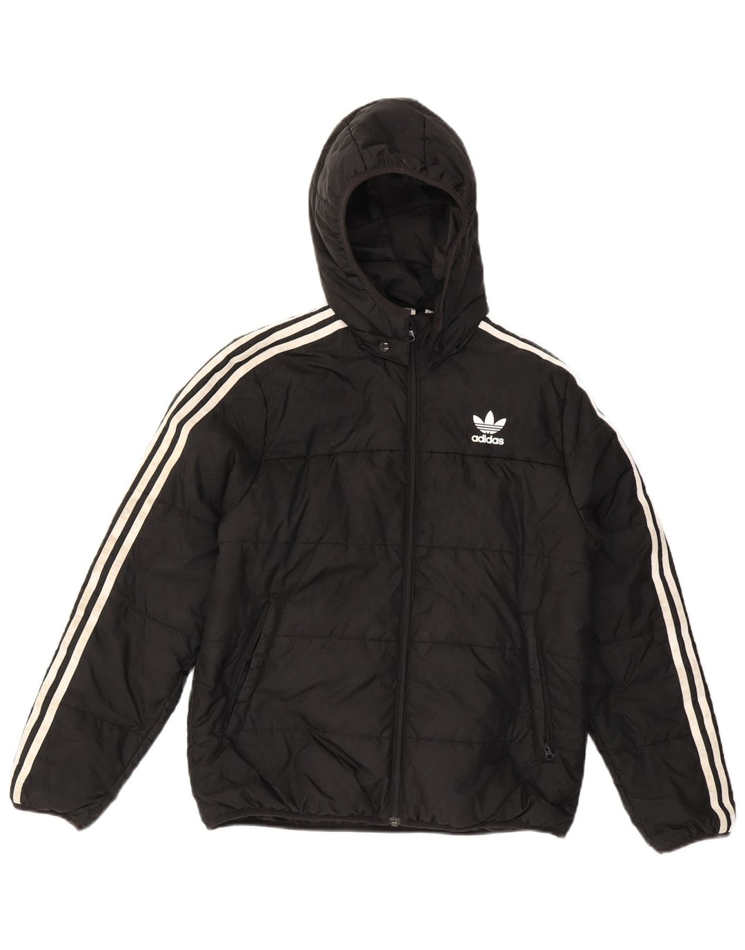 Adidas Jungen gepolsterte Kapuzenjacke 13–14 Jahre, schwarzes Polyester