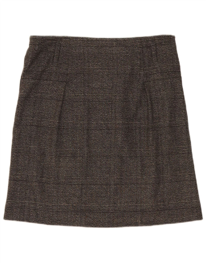 Gerader Damenrock von Zara, mittelgroß, W28, grau kariertes Polyester