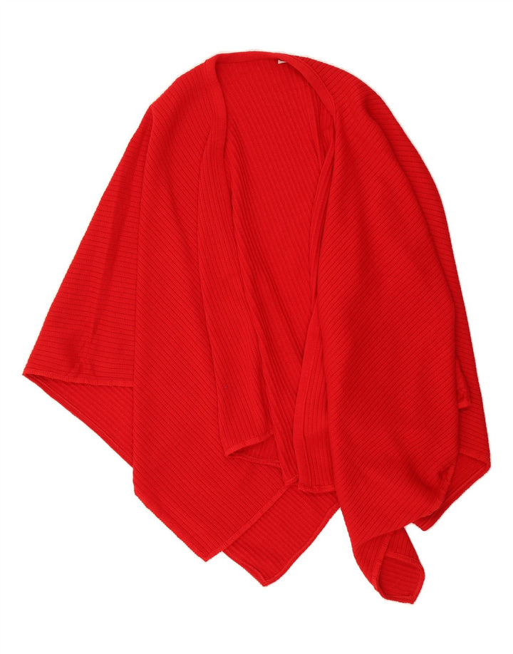 VINTAGE Womens Poncho Cardigan Sweater One Size Red Wool Vintage Vintage and Second-Hand Vintage from Messina Hembry 
