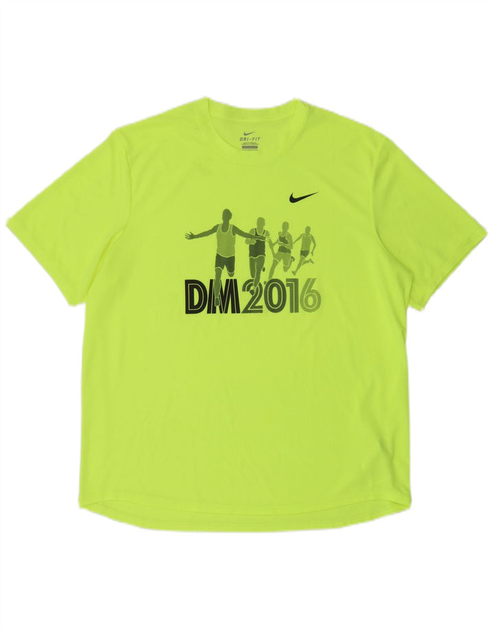 Nike Herren Dri Fit Grafik-T-Shirt-Oberteil, großes grünes Polyester