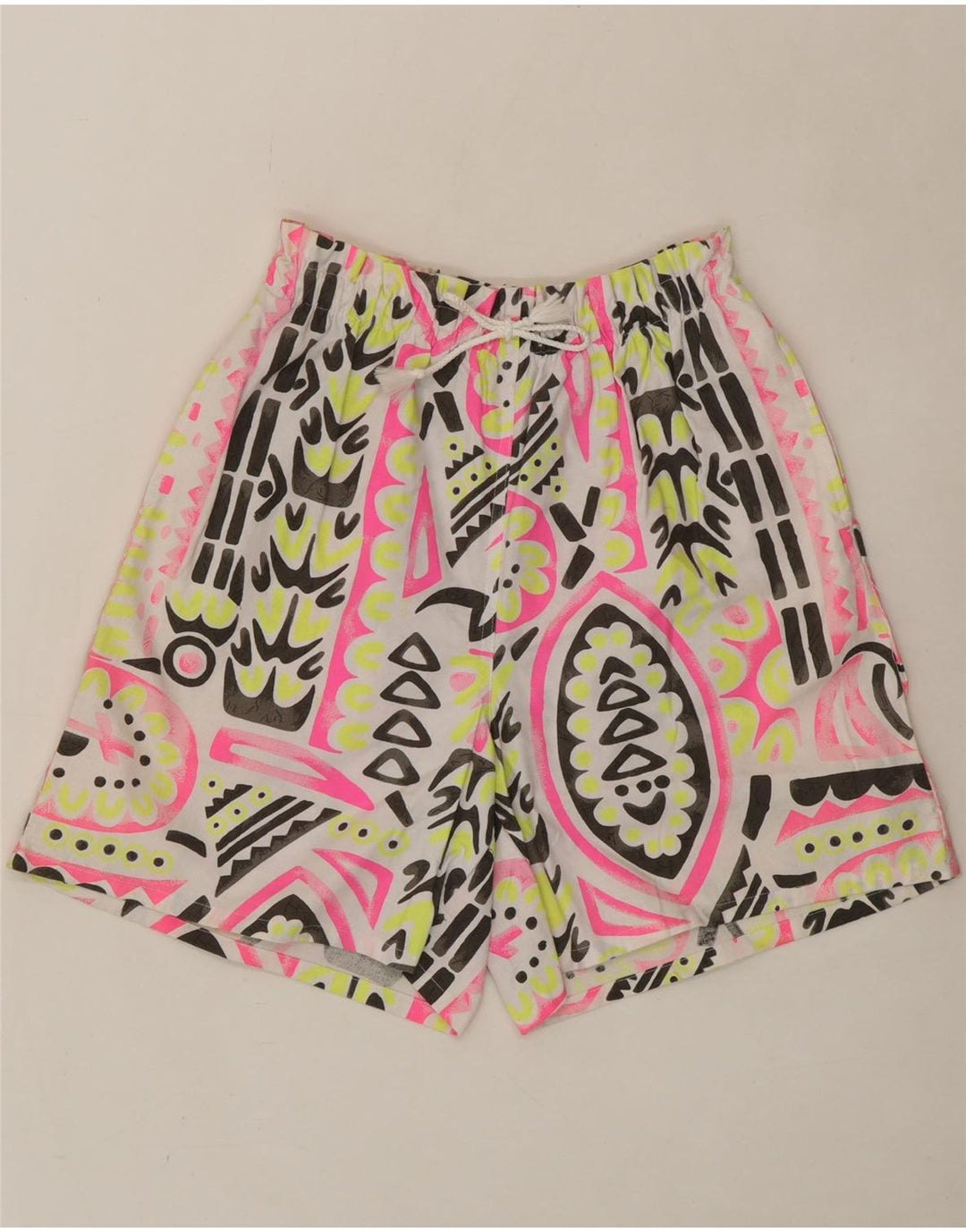 C&A Womens Casual Shorts EU 40 Medium W30 Multicoloured Geometric Cotton Vintage C&A and Second-Hand C&A from Messina Hembry 