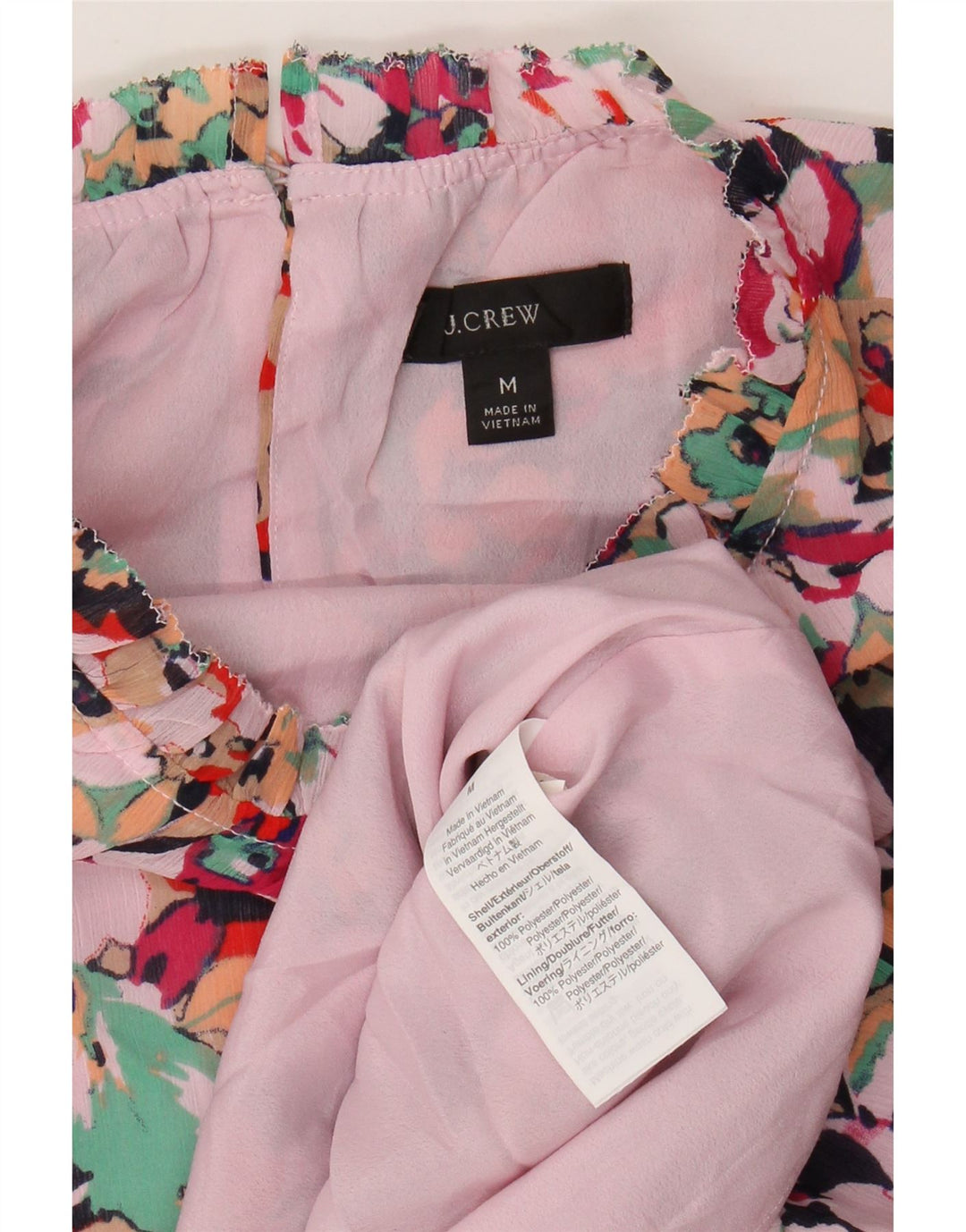 J. CREW Damen-Blusenoberteil UK 14 Mittelrosa geblümtes Polyester