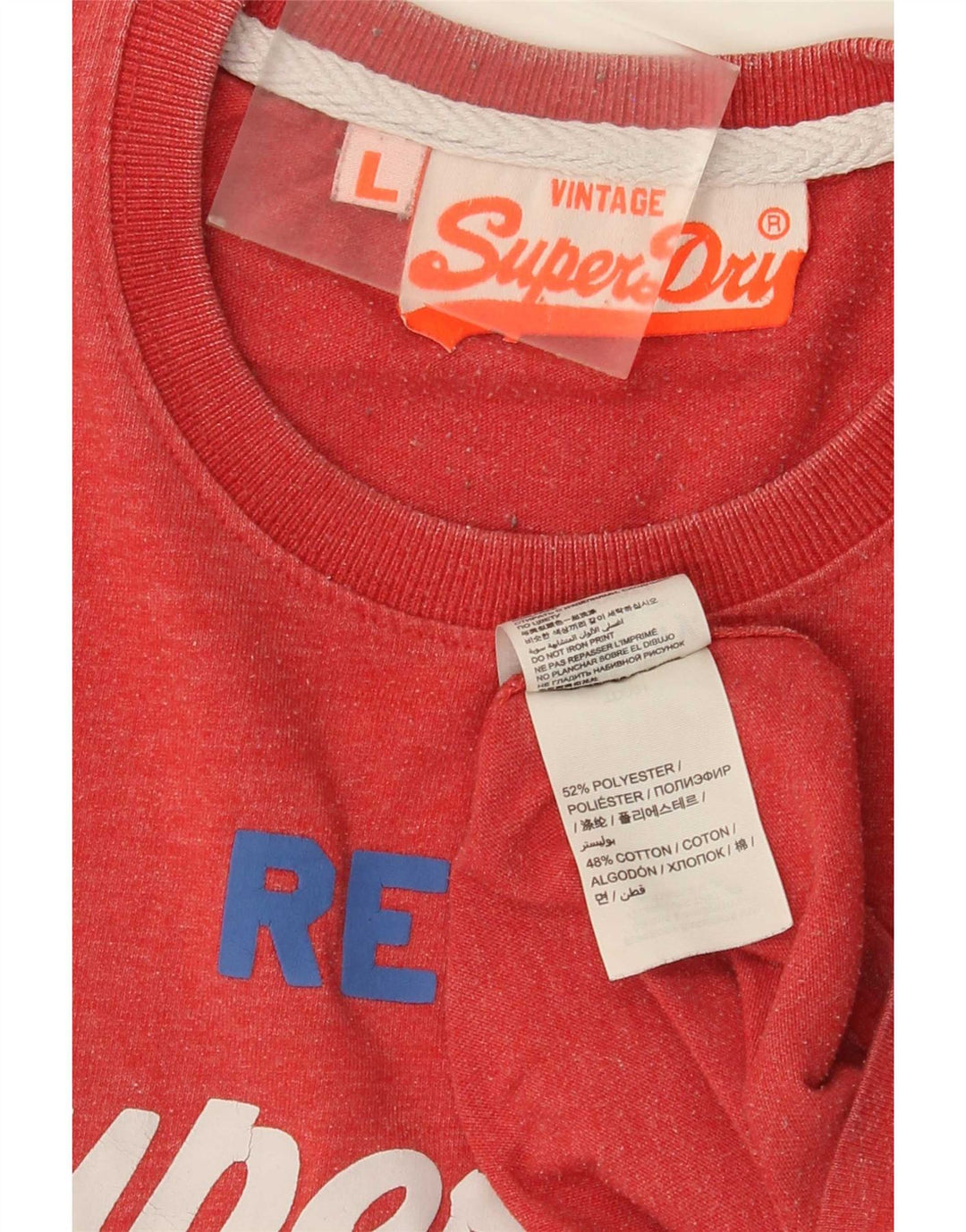 Superdry Herren Grafik-T-Shirt-Oberteil, großes rotes Polyester