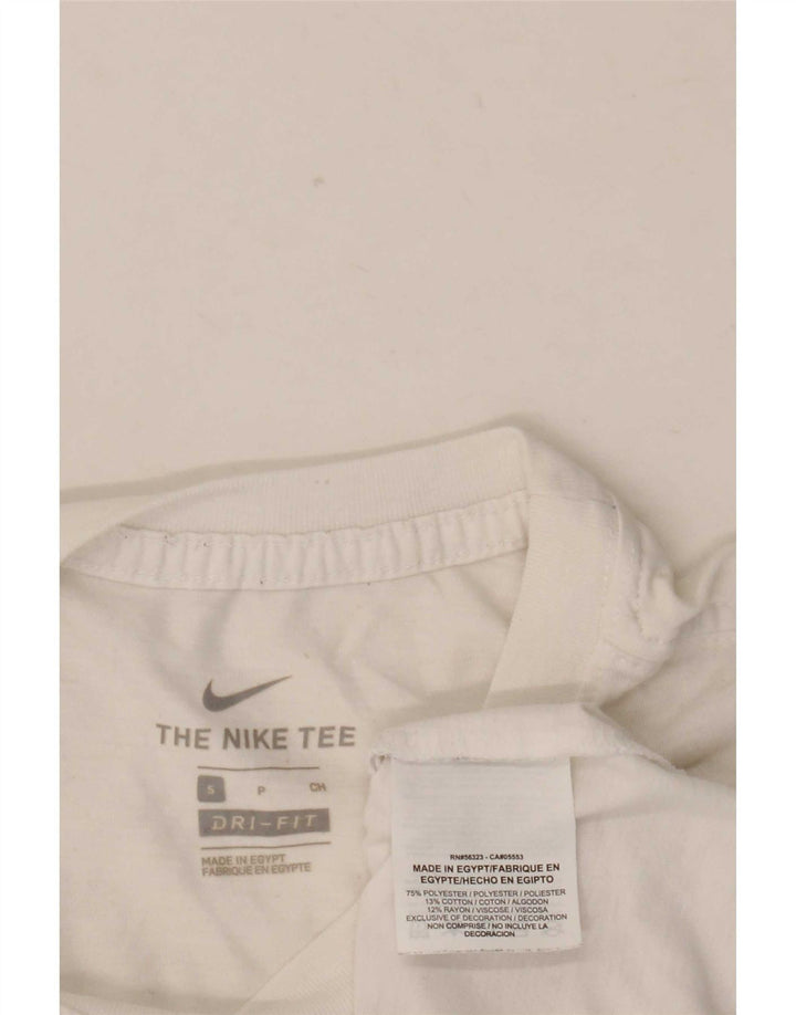 Nike Herren Dri Fit Graphic T-Shirt Top Small Weiß Polyester