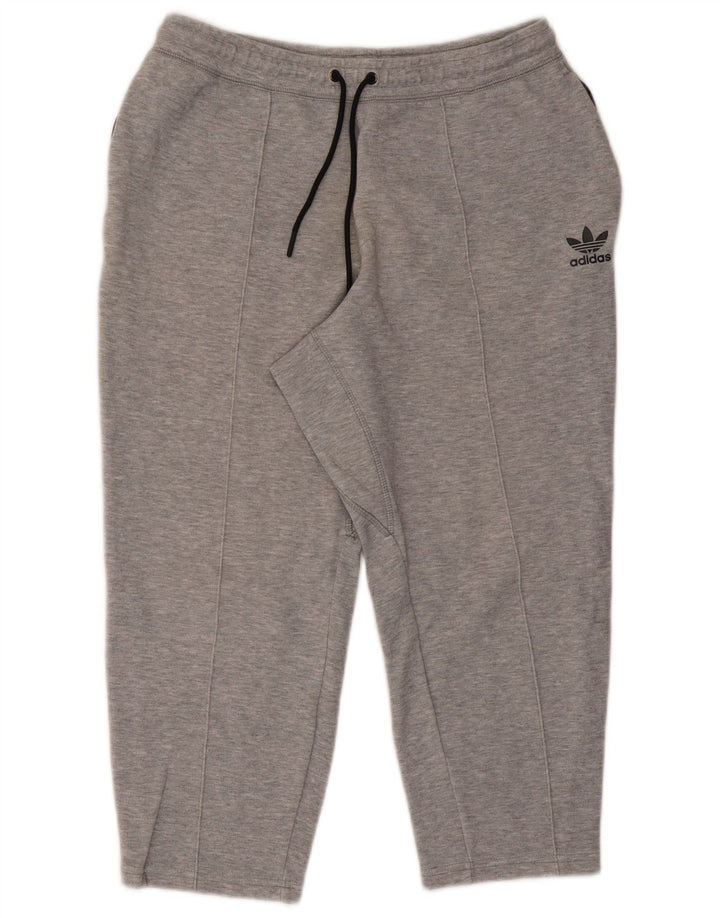 Adidas Herren Capri-Trainingshose aus mittelgrau gefleckter Baumwolle