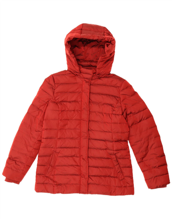 Sisley Wattierte Damenjacke mit Kapuze, UK 12, Mittelrot