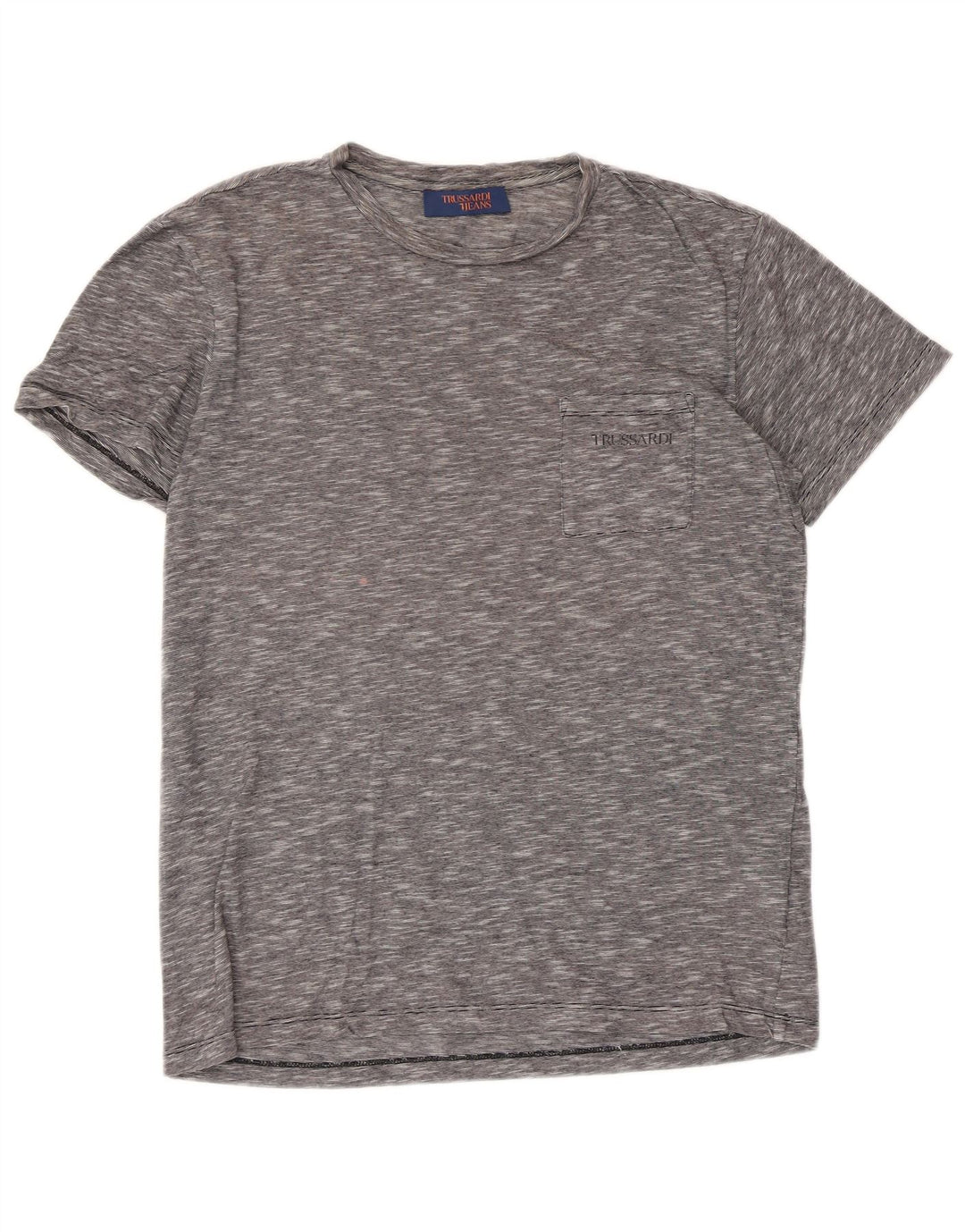 TRUSSARDI Herren-T-Shirt, klein, grau gesprenkelte Baumwolle