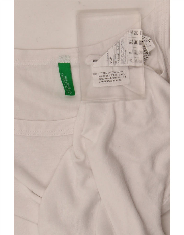 Benetton Damen Cami Top UK 10 Small Weiße Baumwolle