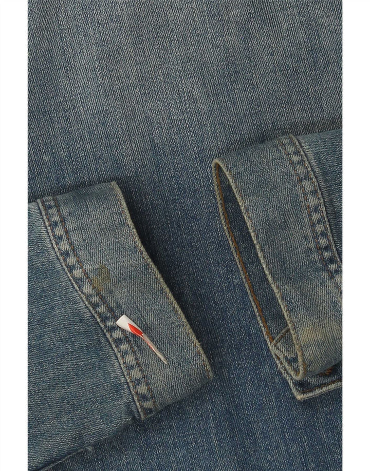 Fat Face Damen Jeansjacke UK 12 Mittelblaue Baumwolle