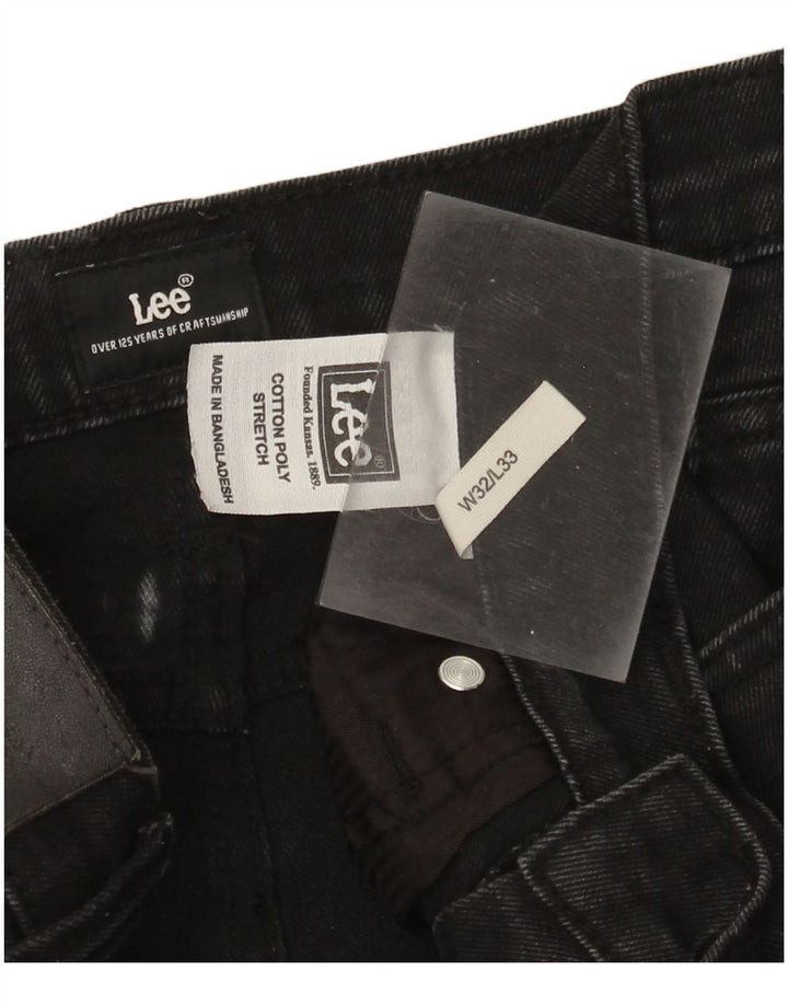 Lee Herren Slim Jeans W32 L33 Schwarze Baumwolle