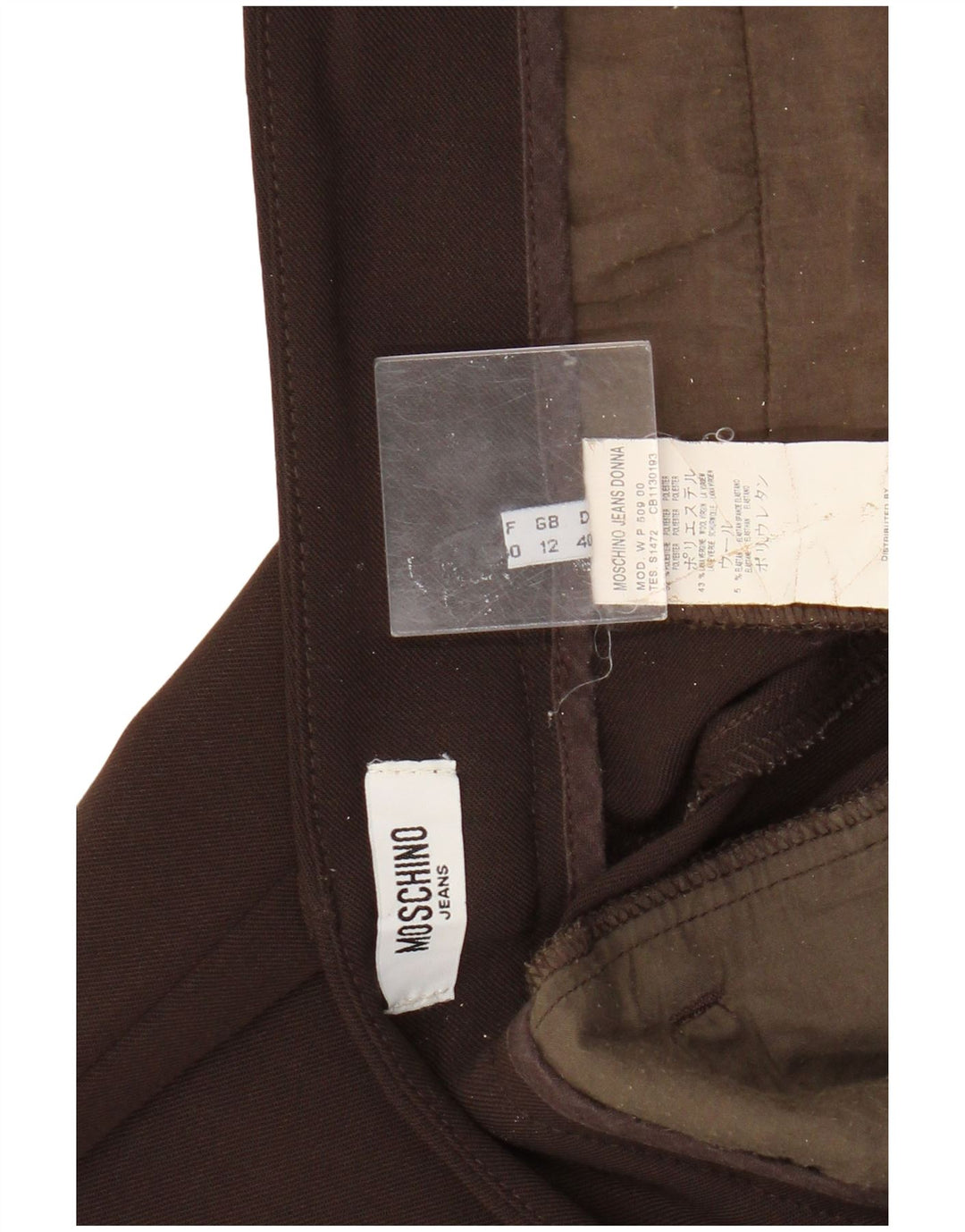 Moschino Damen Slim Chino-Hose UK 12 Medium W32 L29 Braun Polyester