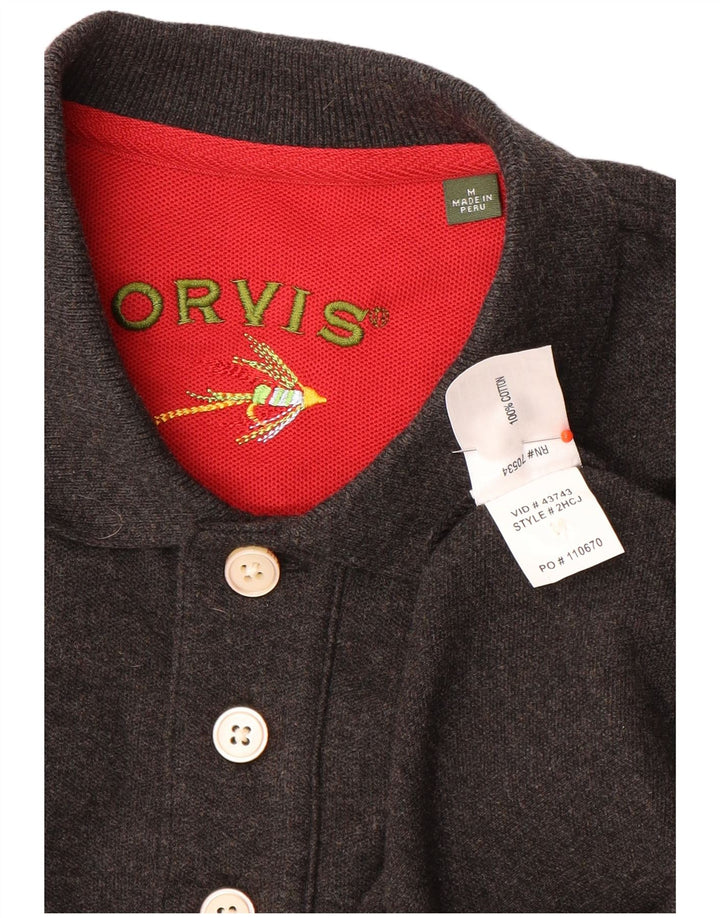 Orvis Herren-Poloshirt aus mittelgrau gesprenkelter Baumwolle
